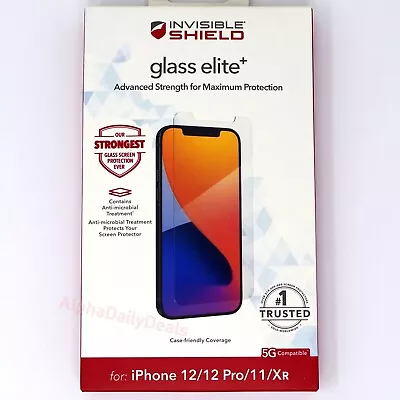 $10.99 • Buy ZAGG InvisibleShield Glass Elite+ Screen Protector For IPhone XR 11 12 Pro Max