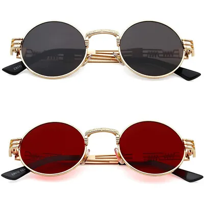 $31.34 • Buy Men Women Fashion Vintage Polarized Steampunk Sunglasses Round Sun Glasses Retro