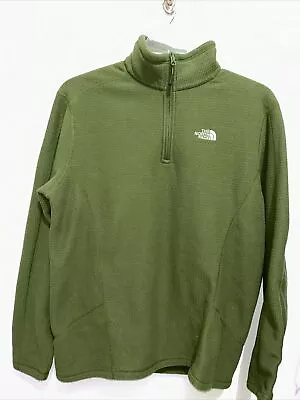 Men's THE NORTH FACE XL Green Waffle Outdoor 1/4 Zip Fleece Sweater • $19.99