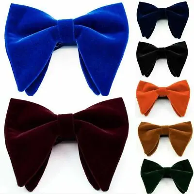 Men Oversize Velvet Bow Tie Big Bowtie Pre-Tied Wedding Party Ties Bowknots • $4.49