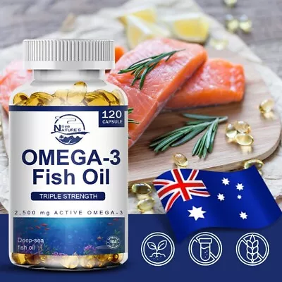 2160mg Omega 3 3600mg Fish Oil Capsules 3x Strength EPA & DHA Highest Potency • $19.84