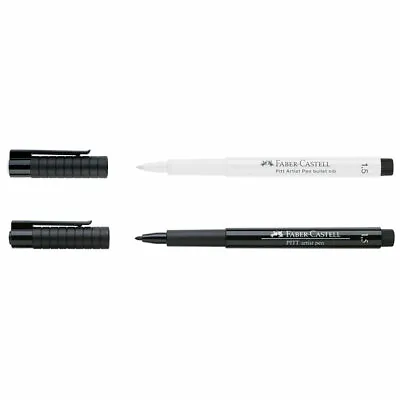 Faber Castell PITT Artist Pens 1.5mm Bullet Nib In Black Or White • £3.99