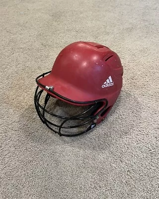 Adidas ADJUSTABLE Softball Batting Helmet With Face Guard 6 3/8 - 7 5/8 Red • $15