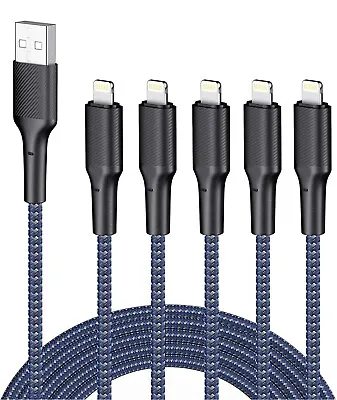 $16.45 • Buy Iphone Charger Cable 6Ft 5Pack,[Apple Mfi Certified] Long Lightning Cable 6 Foot