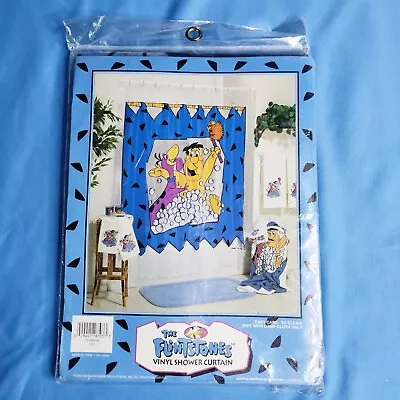 1994 The Flintstones Vintage Vinyl Shower Curtain 70 X 72 Inch • $59