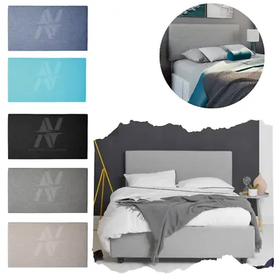 Beds Plain Headboard Chenille Fabric Upholstery Designer Small Double Kingsize • £55.99