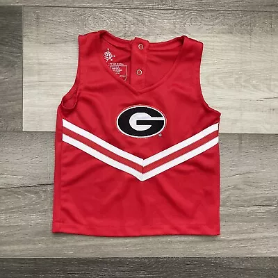 Georgia Bulldogs UGA Girls Size 5 Cheerleader Top Shirt Red Sewn Logo Cheer • $12