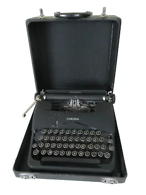 1940 Vintage Smith Corona Floating Shift Silent Black Portable Manual Typewriter • $99