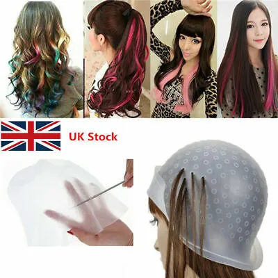 Reusable Silicone Dye Hat Cap Hook For Hair Coloring Highlighting Hairdressing • £4.75