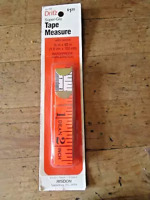 NOS Vintage Dean Dritz No. 836 Super Glo Orange Color Tape Measure • $35