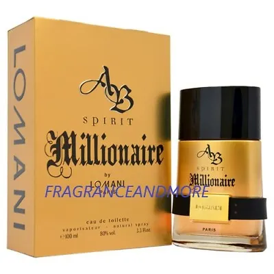 Lomani Ab Spirit Millionaire Cologne For Men 3.3 Oz 100 Ml Eau De Toilette Spray • $22.79