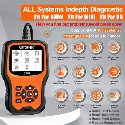 AUTOPHIX 7910 All System Diagnostic Tool Fit For BMW Code Reader OBD2 Scanner • £75.99