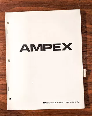 Ampex Micro 34 Tape Recorder Service Manual *Original* • $14.97