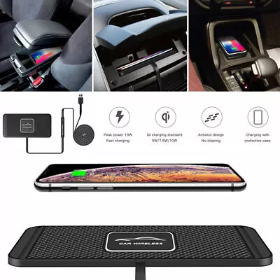 Wireless Car Phone Charger Fast Charging Pad Mat For IPhone Samsung Universal UK • £9.59
