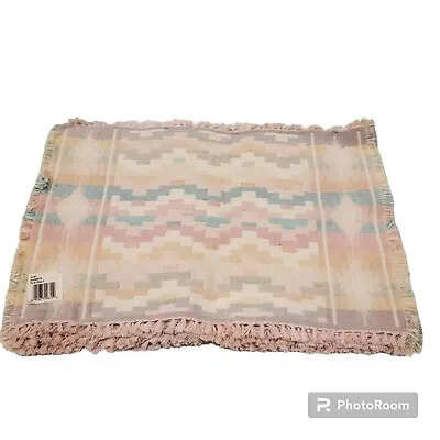 6 Vtg Placemats Southwest Aztec Fringed Pastels Rug Style Prop Vaccaro-Smith • $24.99