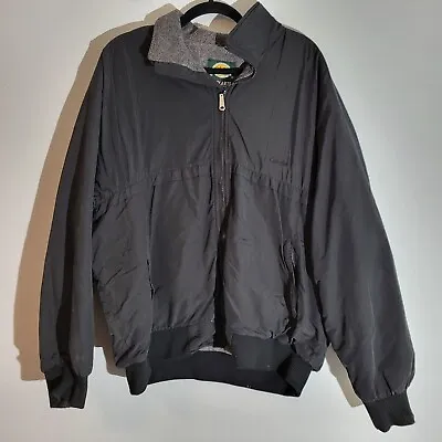 Cabela's Polartec VTG Canada Made Black Windbreaker Outdoor Zip Jacket Men's XL • $14.69