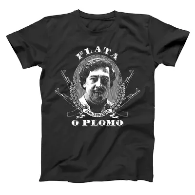 Plata O Plomo Pablo Escobar Narcos  Mafia Series Black Basic Men's T-Shirt • $24