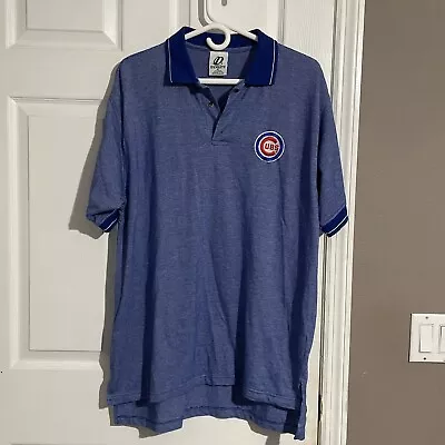 CHICAGO CUBS Polo Mens XL Dynasty Embroidered Logo MLB Blue Short Sleeve • $22.99