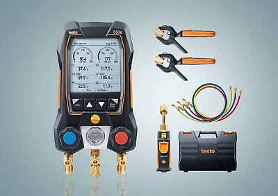 Testo 0564 5505 01 550s Smart Digital Manifold Wireless Clamp Vacuum Probes Hose • $719.99