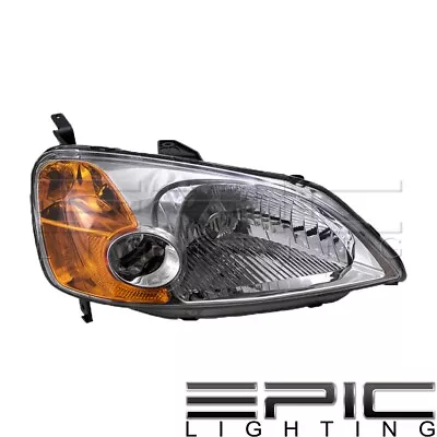 Headlights Headlamps For 2001-2003 Honda Civic Sedan Right Passenger Side • $57.98