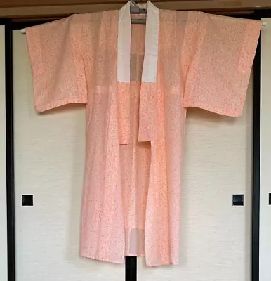 Pink2:Vintage Japanese Nagajuban Undergarment Kimono Robe Yukata 100%Cotton • $39.10