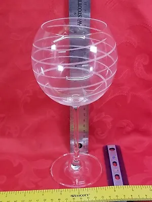Mikasa Cheers Balloon Wine Glasses 24.5 Oz Goblets Etched Swirl • $15.40