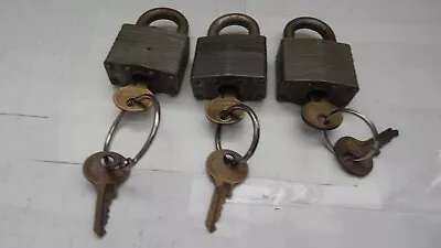 1 Lot Of 3 #1 Master Padlock All Keyed To The Same Keyeach Lock Has 2 Keys • $18