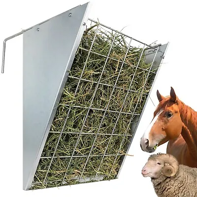 Large Capacity Horses Hay Rack Galvanized Steel Wall Mounted Goat Hay Feeder • $94