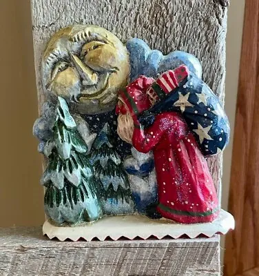 Pam Schifferl * Midwest Of Cannon Falls * Santa Walking On Winter Night Figurine • $40