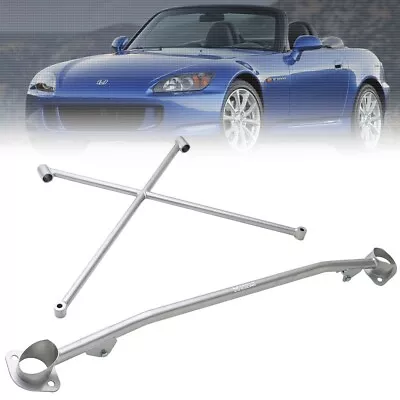 Megan Racing Race Spec Silver Front X-Brace Tower Bar For 99-09 S2000 AP1 AP2 • $118.54