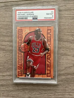 Michael Jordan 1995 Fleer Flair Hardwood Leaders #4 PSA 8 • $24.99