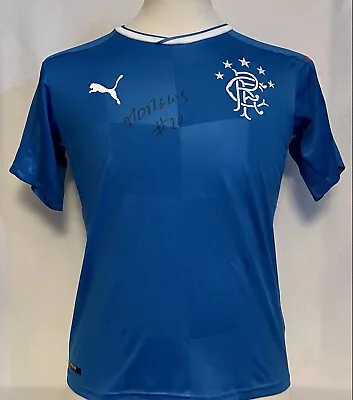 £99 • Buy Alfredo Morelos Hand Signed Rangers XL Boys Football Shirt £99