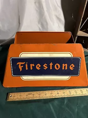 VTG Firestone Metal Tire Display Stand Holder Old Gas Station Advertising Sign • $149