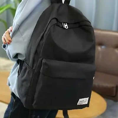 Women Men Shoulder Ruck Sack Canvas College School Book Travel Bag Backpack New • £6.79