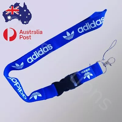 Lanyard Adidas Blue + White Keychain Or Neck Strap For ID Security Card USB • $9.90