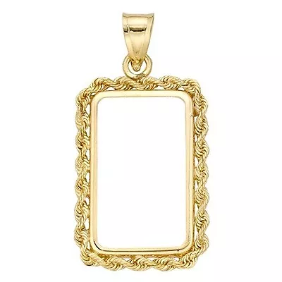 14~kt Gold ~ 5 ~ Gram ~ Rope Bezel~ Fits ~ Veriscan Fortuna Bar ~ Sale ~ $249.88 • $249.88