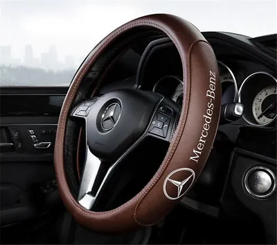 Steering Wheel Cover New Faux Leather For Mercedes-Benz Brown 38cm 15  • $29.99