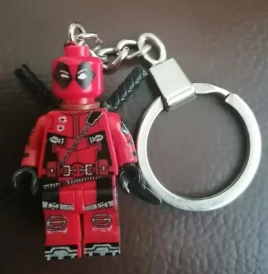Lego Deadpool Minifigure Key Chain/Key Ring Marvel Super Heroes See Description • £10