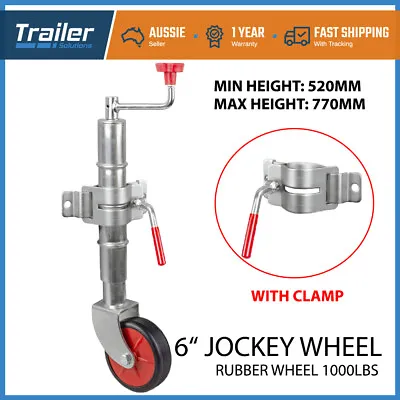 6  Inch Trailer Jockey Wheel With Solid Wheel With Clamp 455kg • $59.95