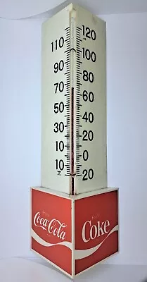 Vintage 1970s Coca Cola Soda Plastic Triangle Shaped Advertising Thermometer 15” • $49.99