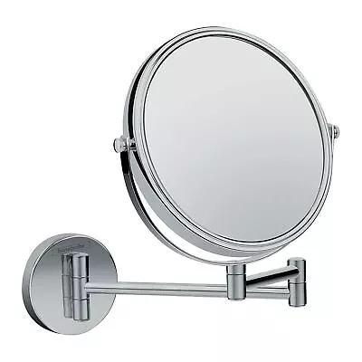 Hansgrohe Logis Universal Bathroom Shaving Mirror Wall Mounted Chrome Round • £63.84