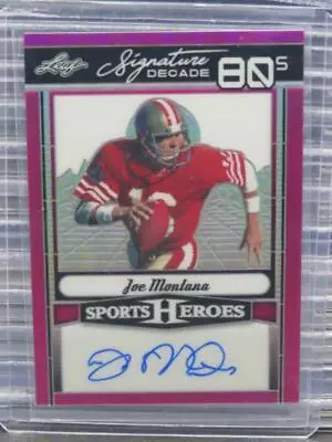 2024 Leaf Sports Heroes Joe Montana Pink Signature Decade Auto Autograph #3/10 • $2.25