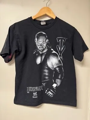 WWE Shirt Undertaker Boys Large L Black Graphic Front WWF 2007 Hybrid Youth • £13.01