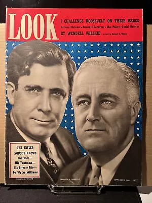 VTG Look Magazine September 10 1940 Vol 4 #19 Franklin D. Roosevelt No Label • $38.99