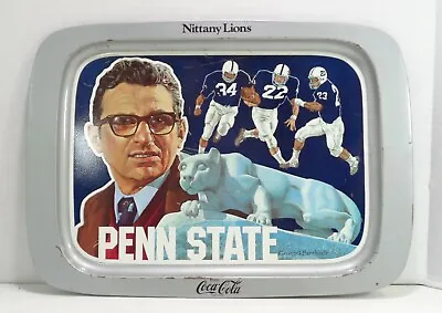 Vintage Joe Paterno Penn State Coca Cola Advertisng Serving Tray 18x13” Football • $19.95