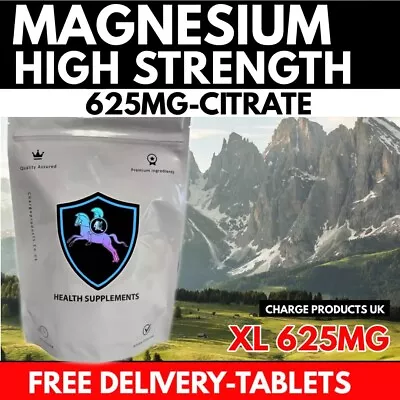 120 Magnesium Citrate Tablets 625mg High Strength Citrate Muscle & Nerve Health • £8.95