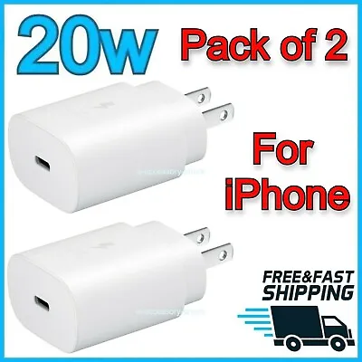 $9.97 • Buy 2 Pack 20w Type USB-C Fast Wall Charger For Apple IPhone 14 13 12 11 Pro Max