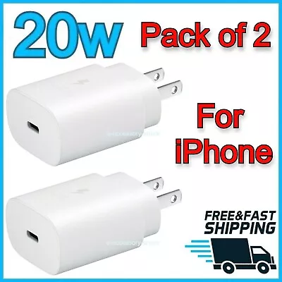 $7.97 • Buy 2 Pack 20w Type USB-C Fast Wall Charger For Apple IPhone 14 13 12 11 Pro Max