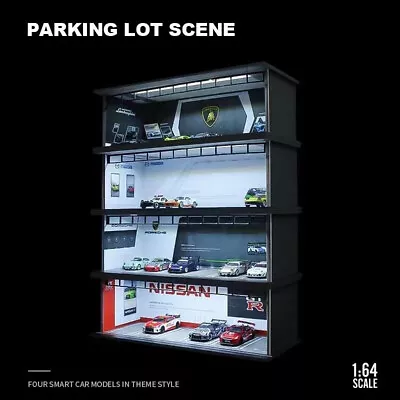 1:64 Diorama Car Garage Model City Street Scene LED Lighting Parking Lot Model • $25.99