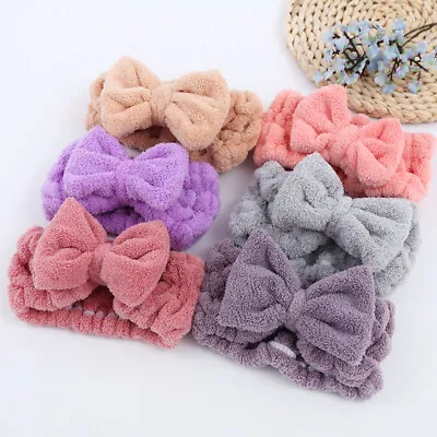 Elastic Soft Bow For Spa Facial Makeup Hair Band Bath Shower Wrap Towel Headband • £3.49